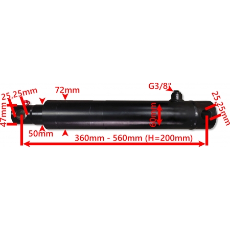 SIŁOWNIK CYLINDER HYDRAULICZNY TŁOK SKOK 200 SMN1G 50x200